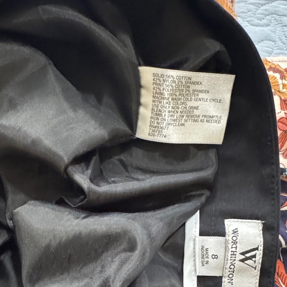 Worthington Geometric Black and Blue Women's Skirt - Picture 5 of 7